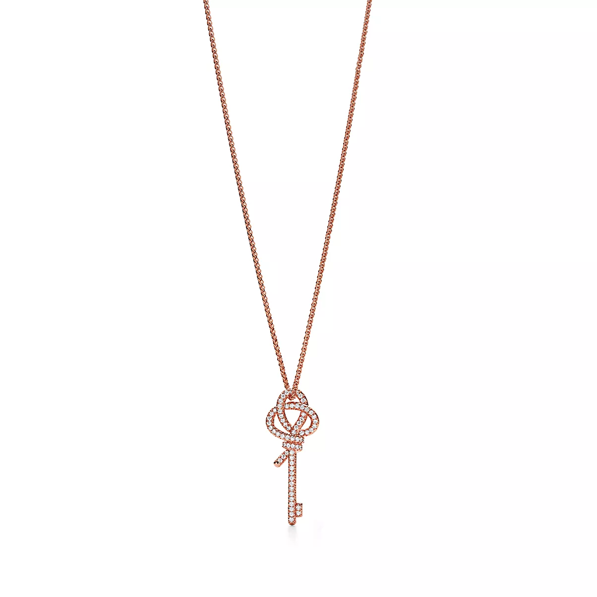 Tiffany Keys Pendant w/Chain 18K 로즈 골드 No Gemstone One Scale