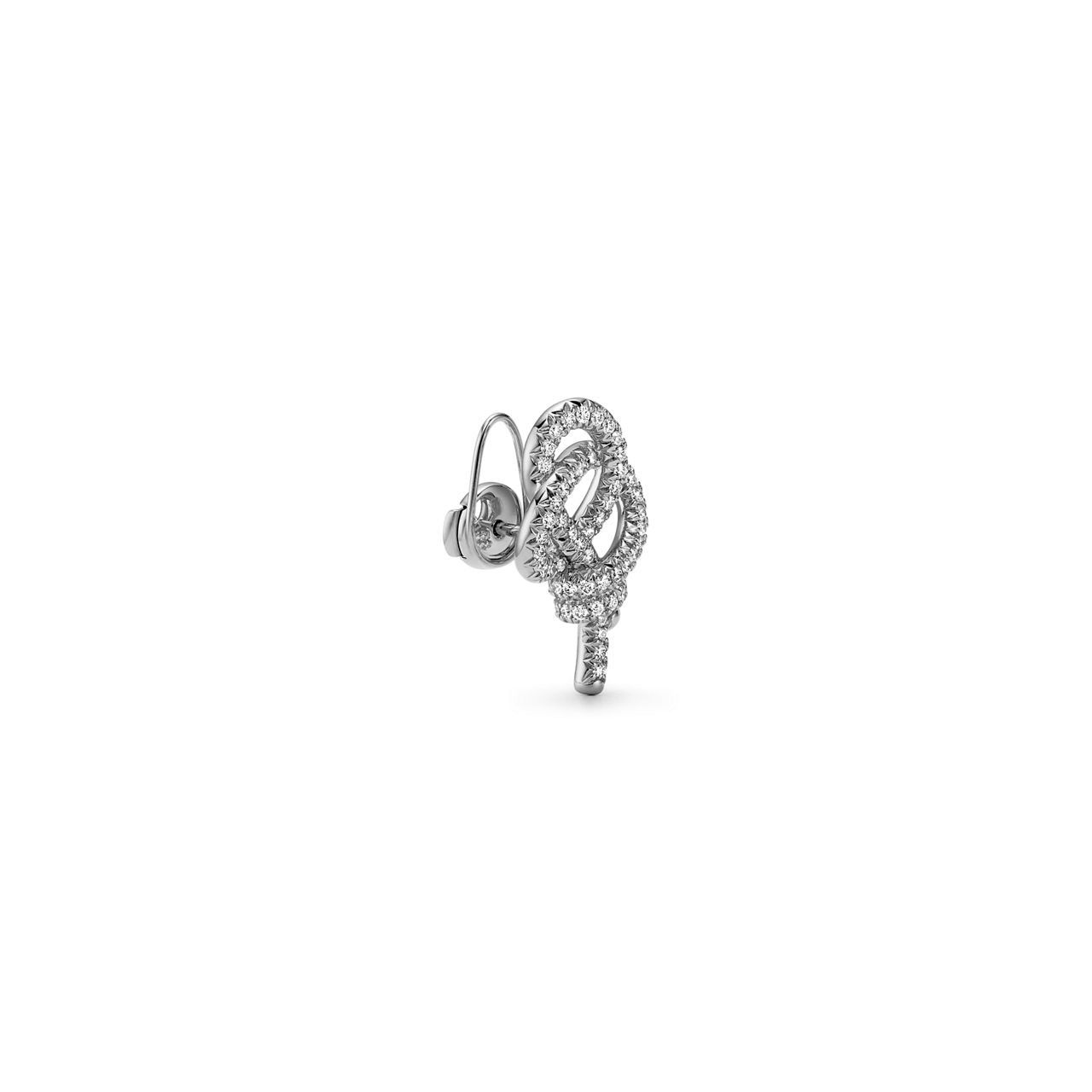 Tiffany Knot:Ohrstecker in Platin mit Diamanten Bildnummer 2