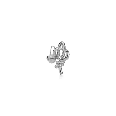 Collezione Tiffany Knot:Orecchini a bottone in platino con diamanti, 3