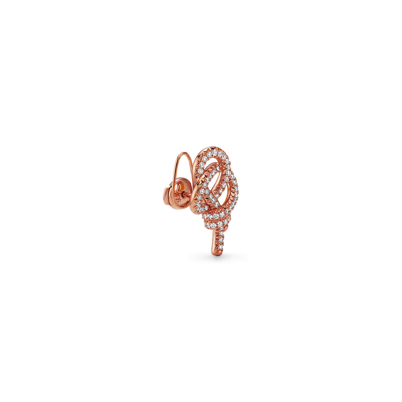 Tiffany Knot:Stud Earrings in Rose Gold with Diamonds image number 2