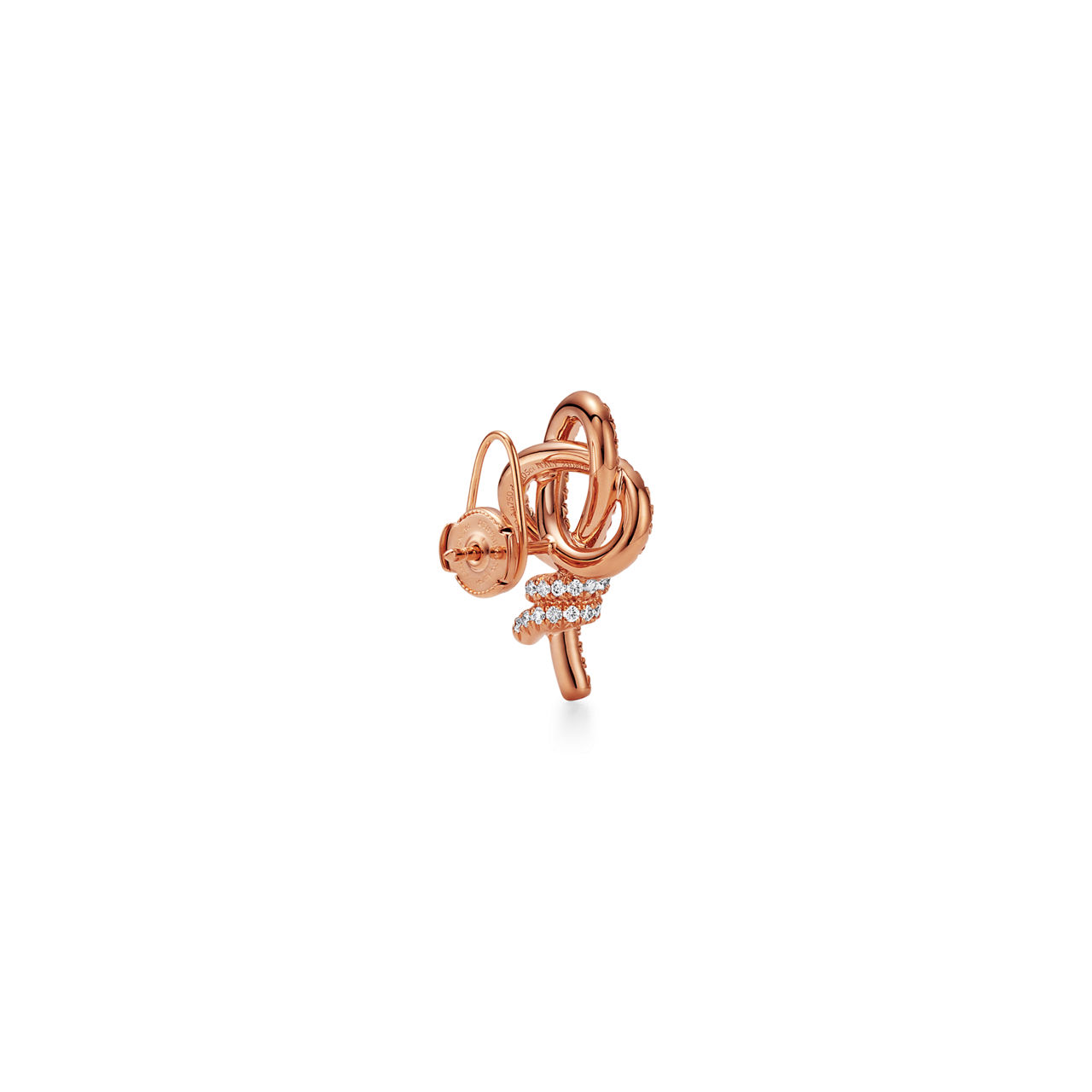 Tiffany Knot:Stud Earrings in Rose Gold with Diamonds image number 3