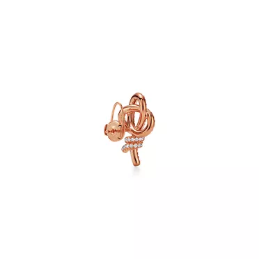 Tiffany Knot:Clous d’oreilles en or rose 18 carats et diamants, 3