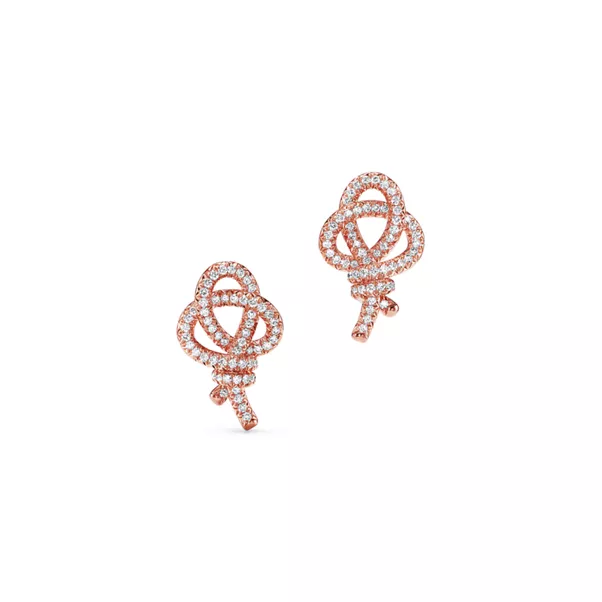 Tiffany Knot:Ohrstecker in Ros&eacute;gold mit Diamanten