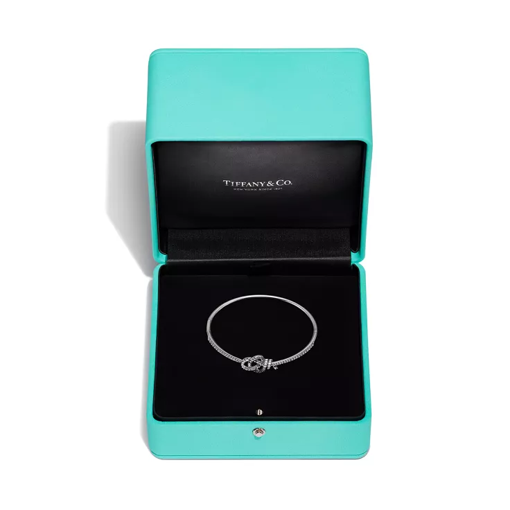 Tiffany Knot:Hinged Bracelet in Platinum with Diamonds, 5