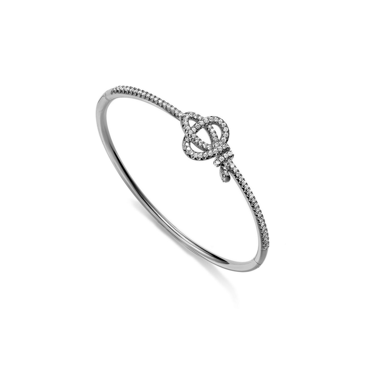 Tiffany Knot:Hinged Bracelet in Platinum with Diamonds image number 2