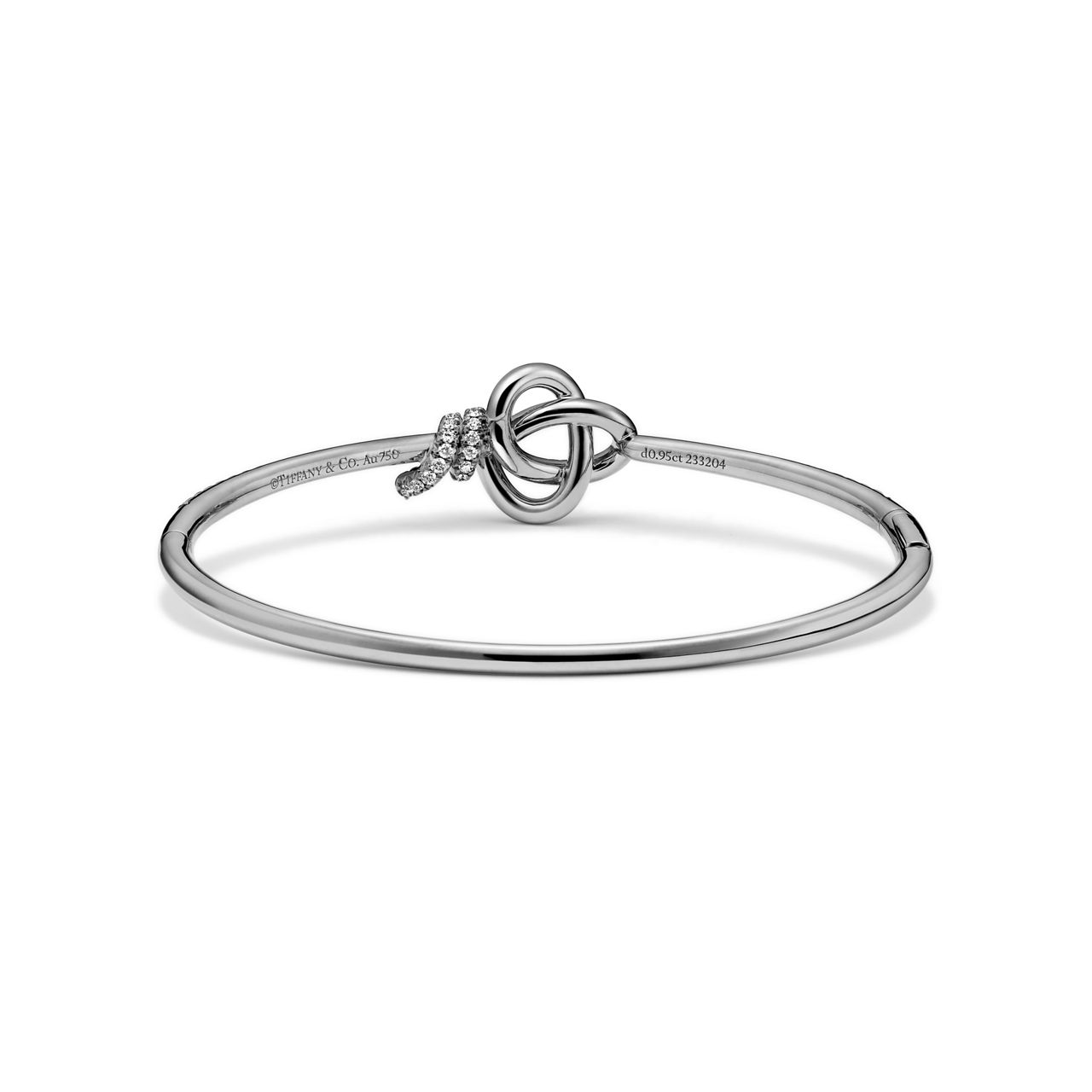 Tiffany Knot:Hinged Bracelet in Platinum with Diamonds image number 3