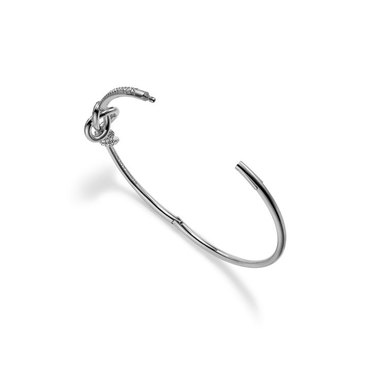 Tiffany Knot:Hinged Bracelet in Platinum with Diamonds image number 4