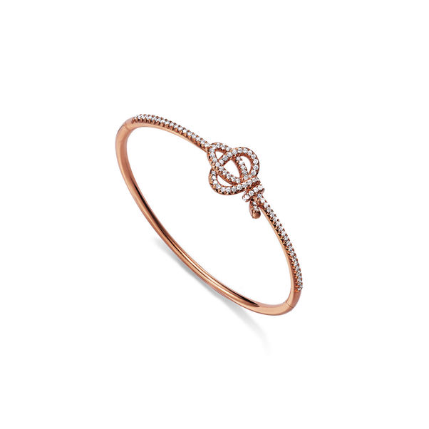 Tiffany Knot:Hinged Bracelet in Rose Gold with Diamonds