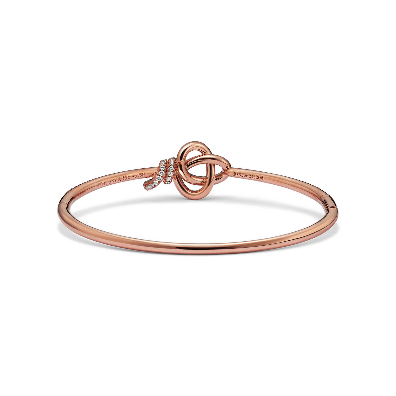 Tiffany Knot:Hinged Bracelet in Rose Gold with Diamonds image number 2