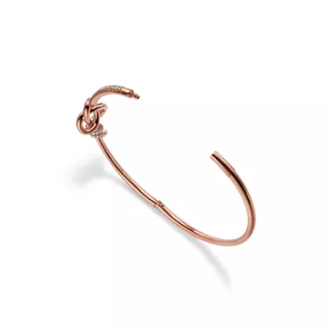 Tiffany Knot:Hinged Bracelet in Rose Gold with Diamonds, 3