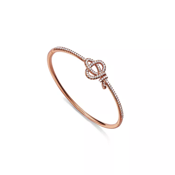 Tiffany Knot:Hinged Bracelet in Rose Gold with Diamonds, 1
