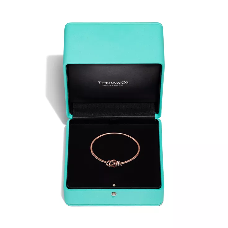 Tiffany Knot:Hinged Bracelet in Rose Gold with Diamonds, 4