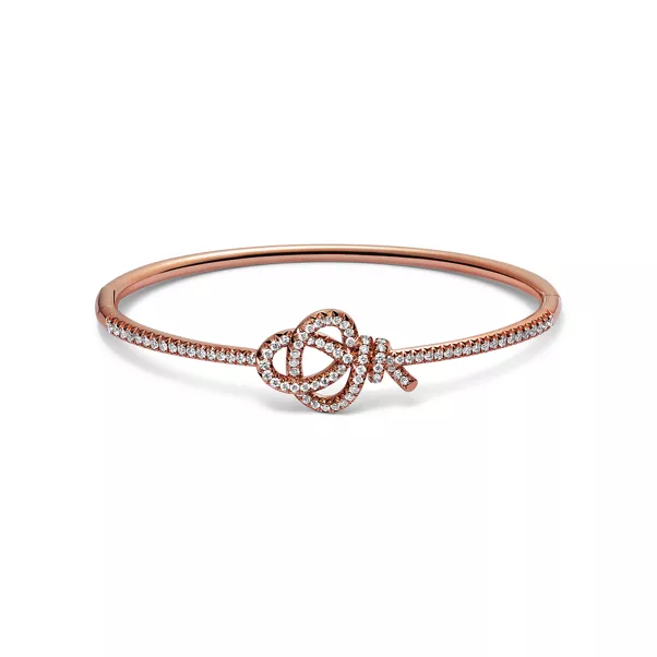 Bracelet à charnière en or rose 18 carats et diamants