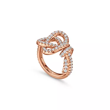Tiffany Knot:Ring in Rose Gold with Diamonds, 2