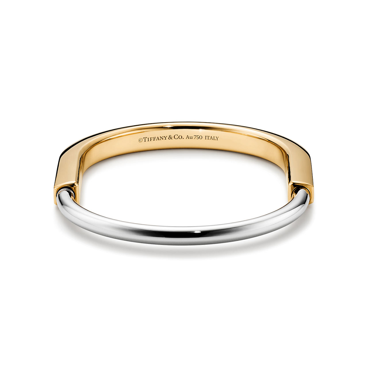 Tiffany Lock:Bangle in Yellow and White Gold image number 3