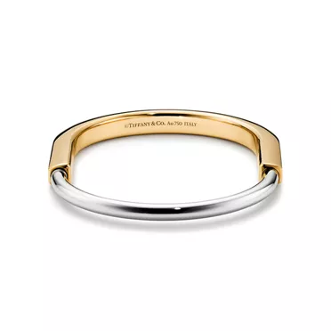 Tiffany Lock:Bangle in Yellow and White Gold, 3