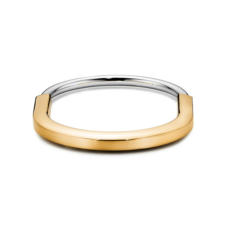 Tiffany Lock:Bangle in Yellow and White Gold image number 5