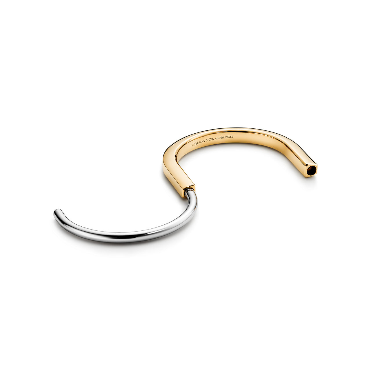 Tiffany Lock:Bangle in Yellow and White Gold image number 6