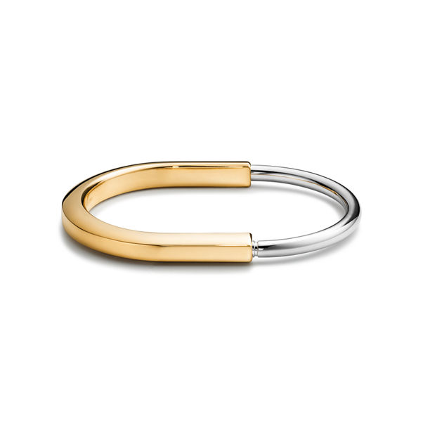 Tiffany Lock:Bangle in Yellow and White Gold