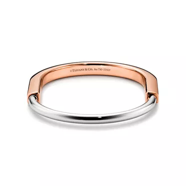 Tiffany Lock:Bangle in Rose and White Gold, 3