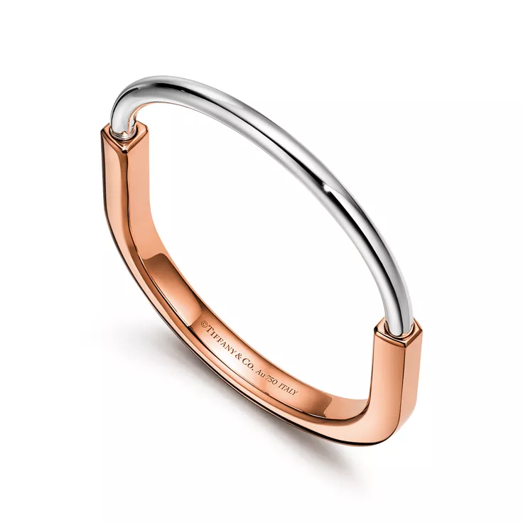 Tiffany Lock:Bangle in Rose and White Gold, 4