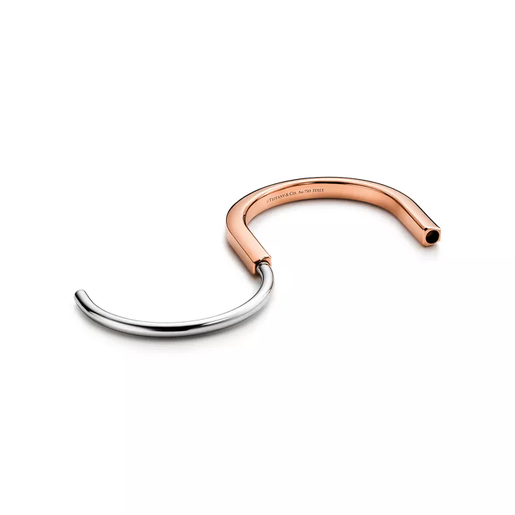 Tiffany Lock:Bangle in Rose and White Gold, 5