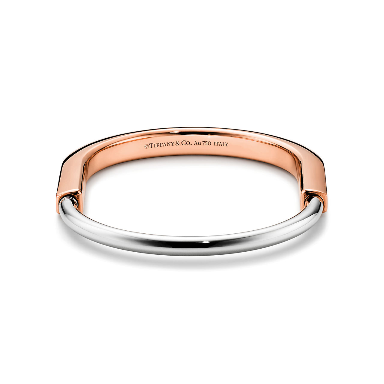 Tiffany Lock:Bangle in Rose and White Gold image number 3