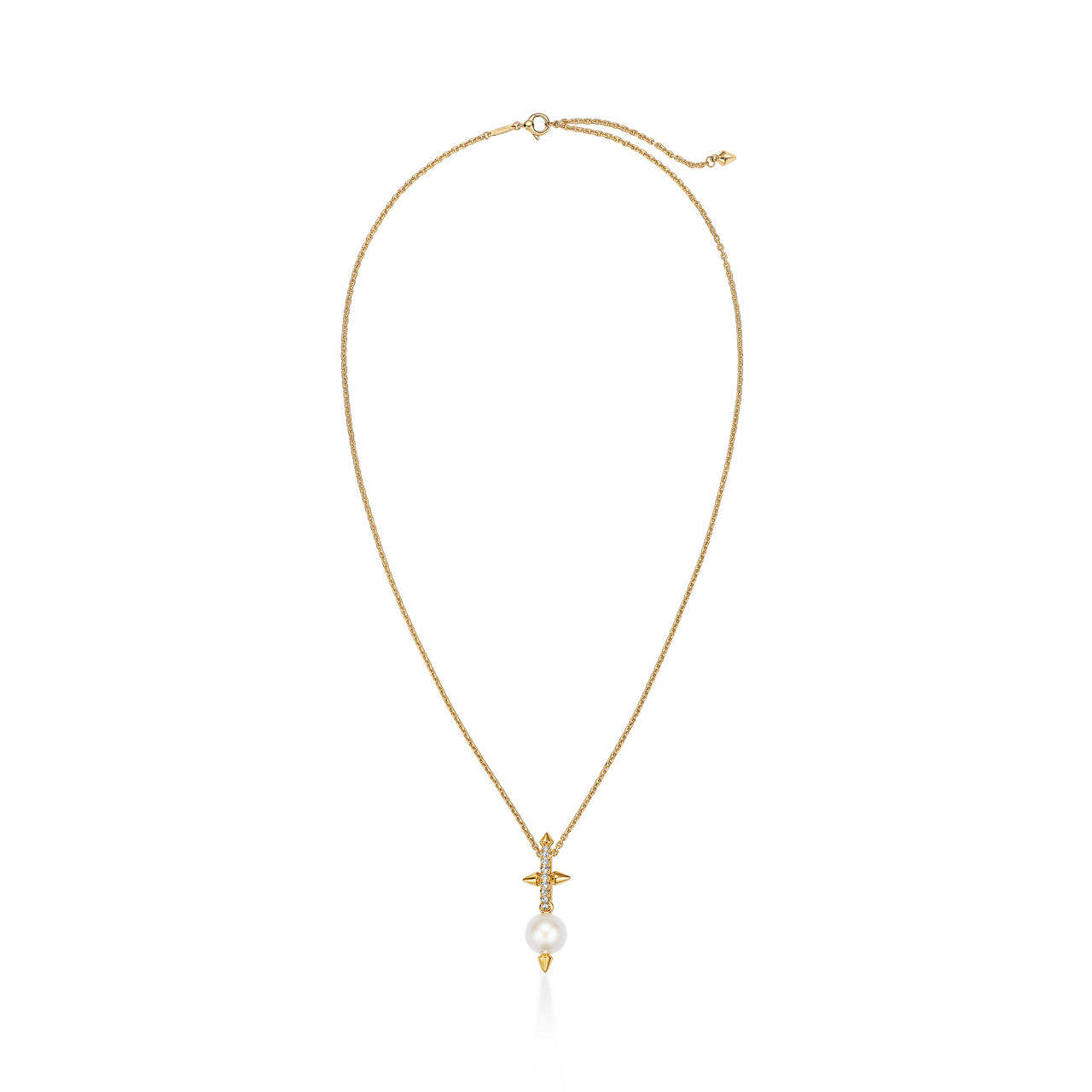 Tiffany Titan by Pharrell Williams:Pearl Pendant in Yellow Gold with Diamonds image number 2