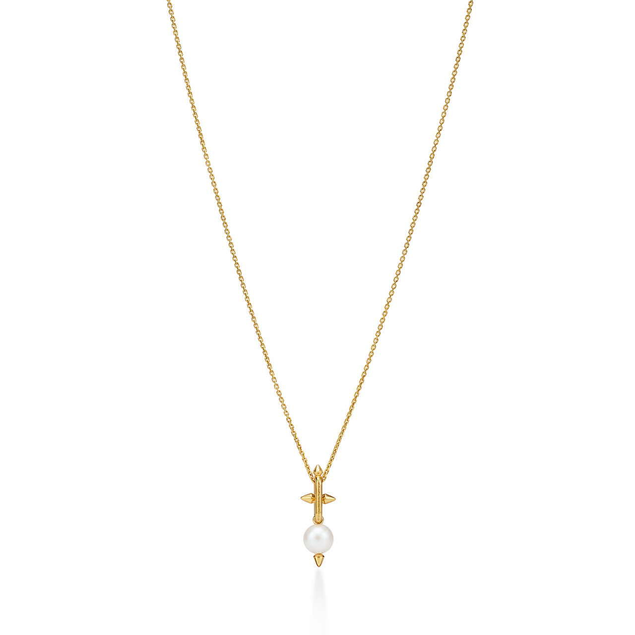 Tiffany Titan by Pharrell Williams:Pearl Pendant in Yellow Gold with Diamonds image number 3