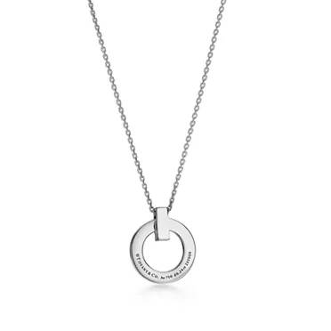 Tiffany T:T1 Narrow Circle Pendant in White Gold with Pavé Diamonds, 3