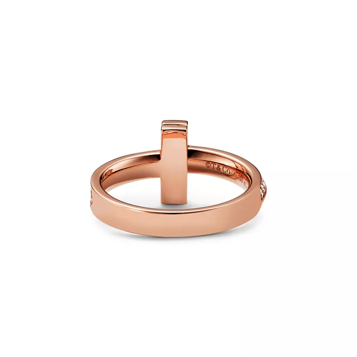 Tiffany T:T1 Narrow Ring in Rose Gold with Diamonds, 4