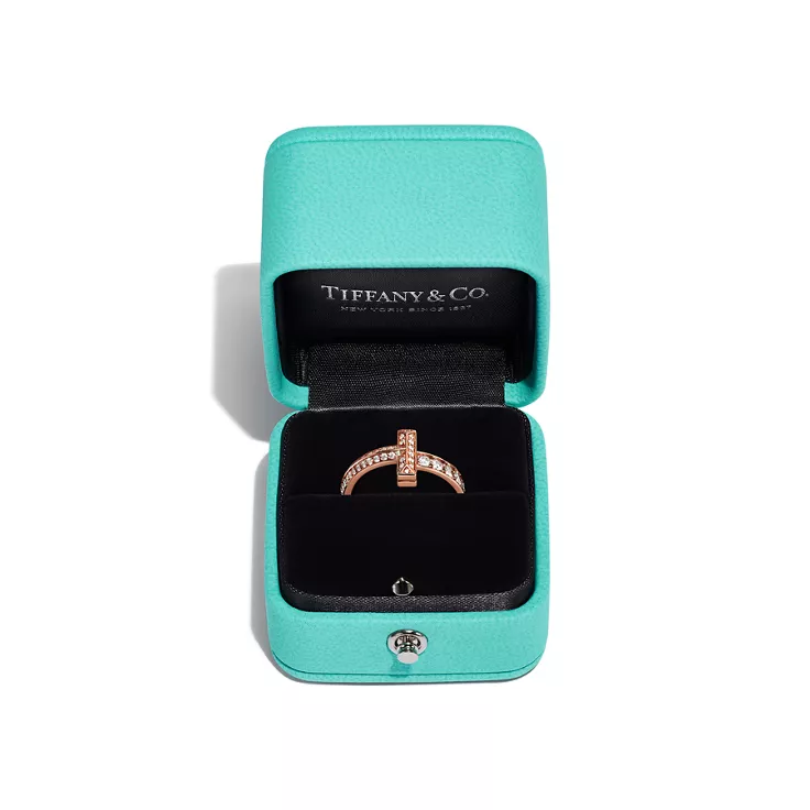 Tiffany T:T1 Narrow Ring in Rose Gold with Diamonds, 5