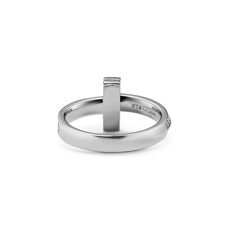 Tiffany T:T1 Narrow Ring in White Gold with Diamonds, 4