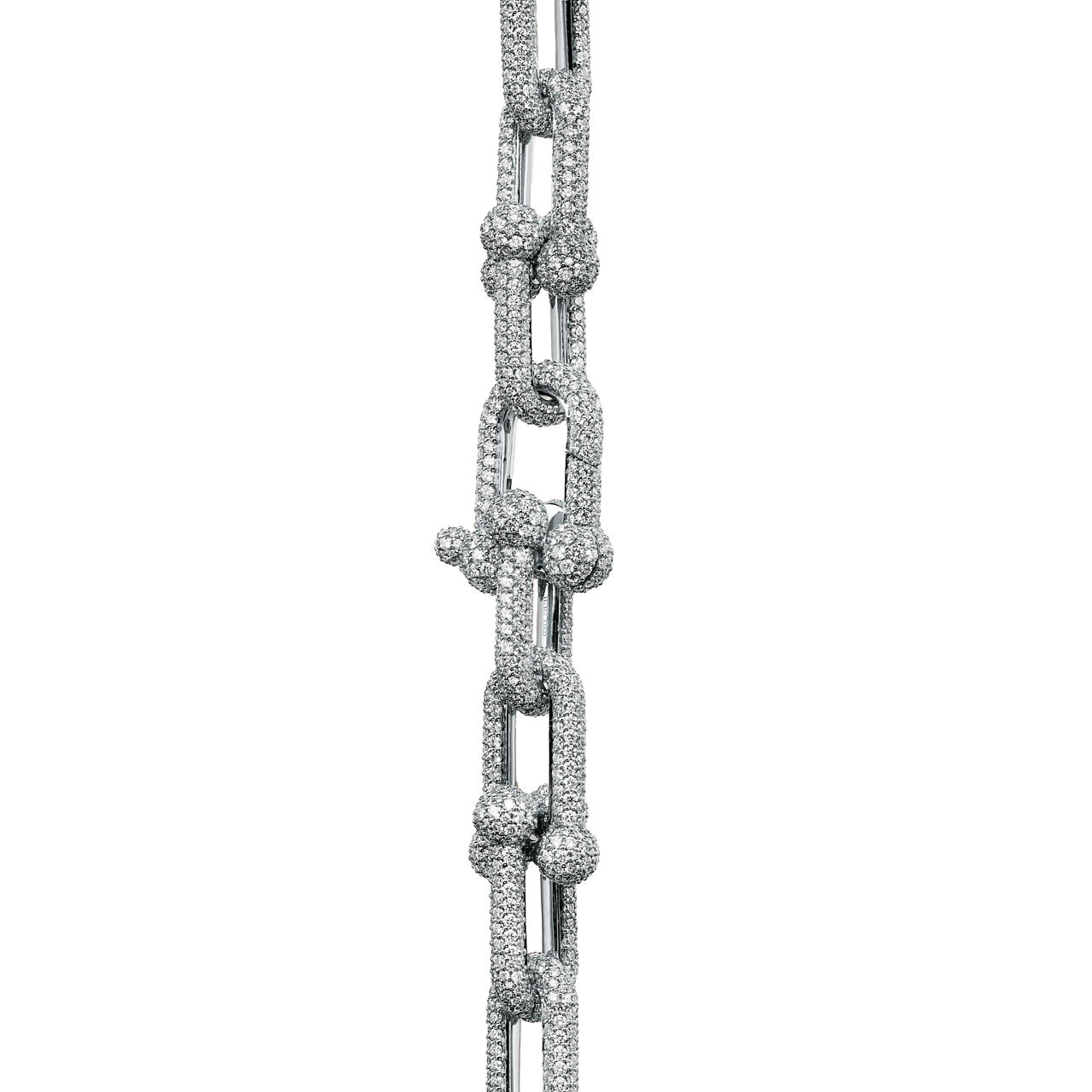 Tiffany HardWear:Large Link Bracelet in White Gold with Pavé Diamonds image number 3