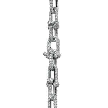 Tiffany HardWear:Large Link Bracelet in White Gold with Pav&eacute; Diamonds, 3