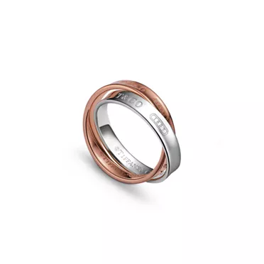 Tiffany 1837®:Interlocking Circles Ring in Rose Gold and Sterling Silver, 3