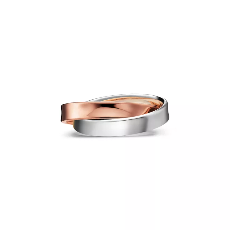 Tiffany 1837®:Interlocking Circles Ring in Rose Gold and Sterling Silver, 4