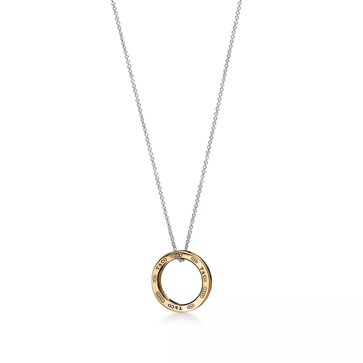 Tiffany 1837®:Circle Pendant in Sterling Silver and Yellow Gold, 4