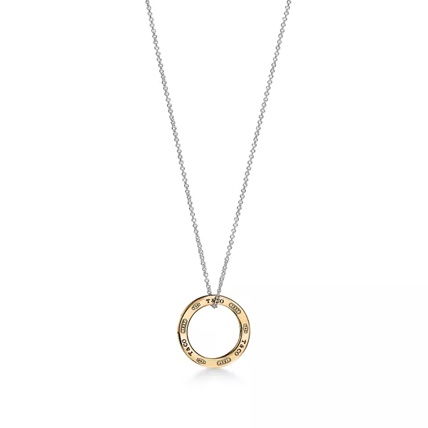 Kreisanhänger in Sterlingsilber und Gelbgold