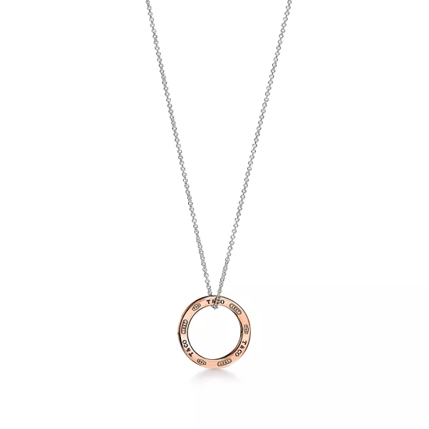 Pendentif Cercle en argent 925 millièmes et or rose