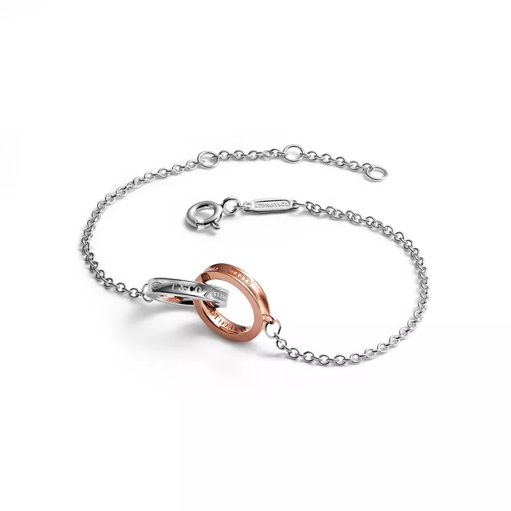 Tiffany 1837®:Interlocking Circles Chain Bracelet in Sterling Silver and Rose Gold, 4