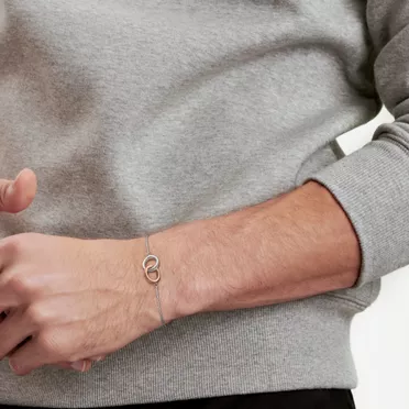 Tiffany 1837®:Interlocking Circles Chain Bracelet in Sterling Silver and Rose Gold, 2