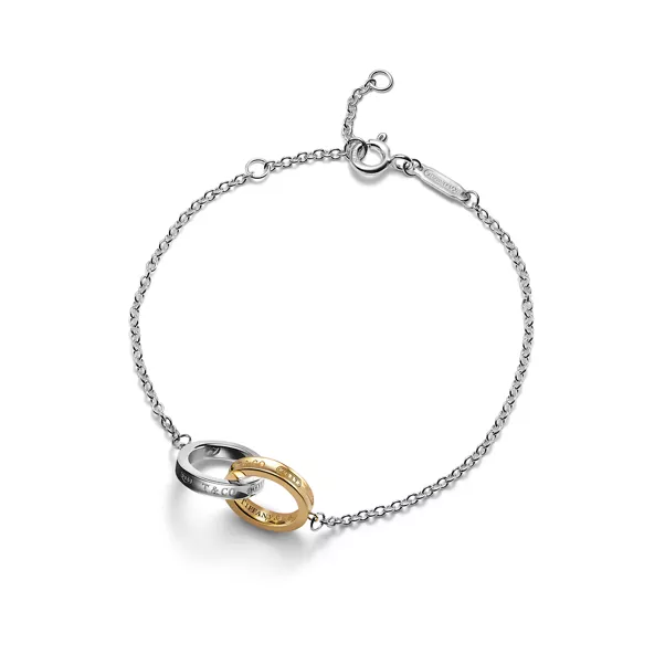 Bracelet à maillons Cercles entrelacés en argent 925 millièmes et or jaune 18 carats