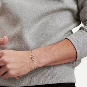 Tiffany 1837®:Interlocking Circles Chain Bracelet in Sterling Silver and Yellow Gold, 2