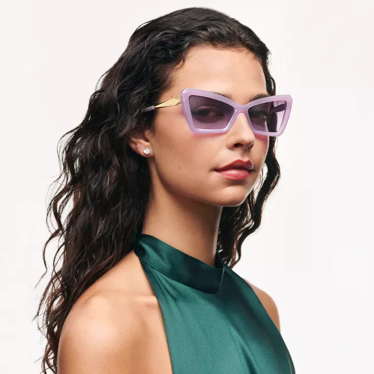 Tiffany Sunglasses in Fuchsia Opal Acetate with Pink Lenses, 1