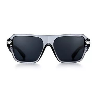 Tiffany: Sonnenbrille aus dunkelgrauem Acetat mit grauen Gläsern, 2