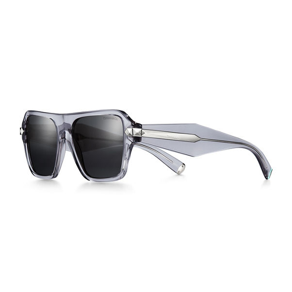 T&CO®: Sunglasses in Dark Grey Acetate with Grey Lenses