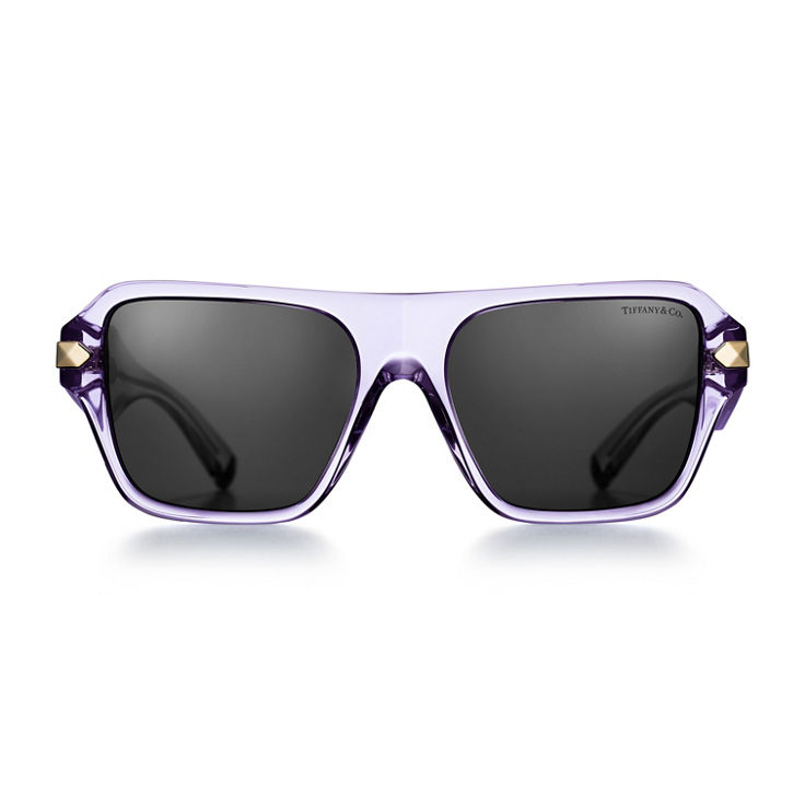 T&CO®: Sunglasses in Violet Acetate with Dark Grey Lenses image number 2