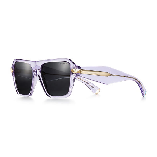 T&CO®: Sunglasses in Violet Acetate with Dark Grey Lenses