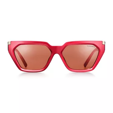 Tiffany T:Sunglasses in Coral Acetate with Pink Lenses, 2
